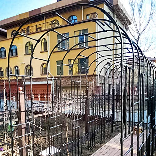 VGVSBG 3,2 x 2,4 m große Pergola-Gartenlaube aus Metall, 1,2 x 2,4 m großes Rosenspalier für Hochzeiten, für Kletterpflanzen, schwarz, weiß, langlebig, wetterfest von VGVSBG