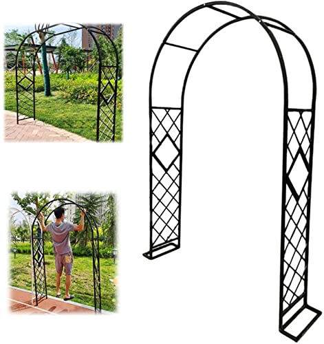 VGVSBG 3,4 x 2,3 m Gartenbogen aus Metall, Rosenbögen mit Sockel, 2,3 m hoch x 1,4 m breit, Hochzeitsbogenlaube, für Verschiedene Kletterpflanzen, Garten, Rasen, Hinte von VGVSBG