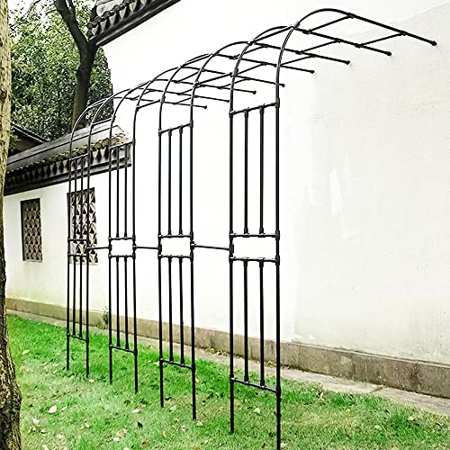 VGVSBG 60/90/120/150/180/220 cm Metall-Halbbogen, Gartenbogen, Rosenbögen, Spalier, Wandgarten-Laubenbogen für Hinterhof, Rasen, Terrasse, Innenhof, schwarz/weiß, dic von VGVSBG