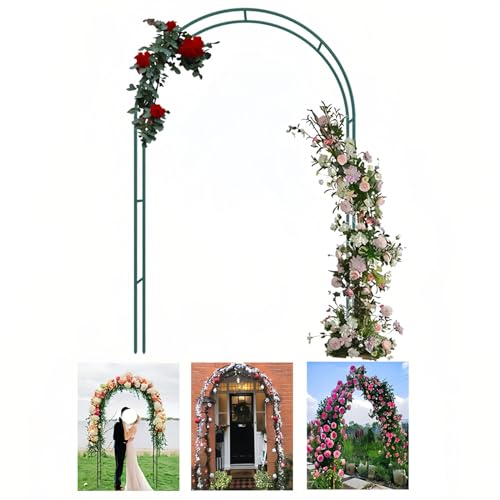 VGVSBG 94,4" hoch x 55,1" breit, robuster Hochzeitsbogen, Gartenbogen, Elegante Laube, Spalier, Pflanzenstütze – schwarz/weiß/dunkelgrün, Metall-Eisen-Lauben für den I von VGVSBG