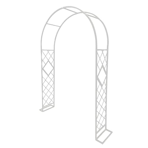 VGVSBG Garten Pergola mit Sockel, Metall Pergola Laube Kletterpflanzen, Hochzeit für Garten Rasen Hinterhof Terrasse, 230cm hoch Stabile Metall Laube, Schwarz Weiß von VGVSBG
