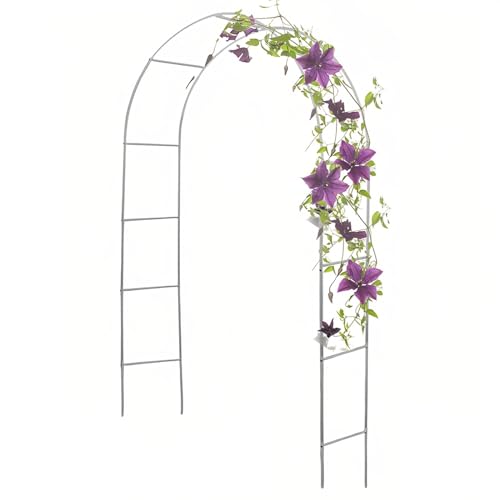 VGVSBG Gartenbogen aus Metall, 2,4 m, robuste Gartenlaube wetterbeständig – Hochzeitsbogen für Rasen, Hochzeit, Brautparty, Dekoration, von VGVSBG