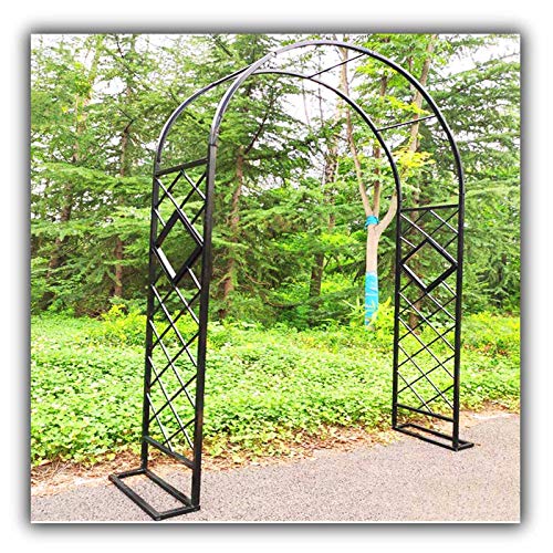 VGVSBG Gartenlaube, Pergola-Spalier, Hochzeitsrosen, Party-Zeremonien-Dekoration, Kletterpflanzenstütze, Laubenweg, 2,2 m hoch x 1,2 m bis 3,5 m breit, Schwarz/Weiß von VGVSBG