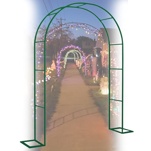 VGVSBG Gartenlaube aus Metall für den Außenbereich, 220/230 cm, Stahl-Gartenbogen-Spalier, Hochzeitsbogen mit Abnehmbarer Basis, Rosenbogen für Garten, Rasen, Terrass von VGVSBG