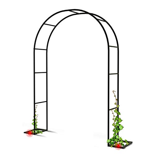VGVSBG Große, robuste Gartenlaube aus Metall, röhrenförmig, für Rosen, Kletterpflanzen, Stütze, Gartendekoration, schwarz von VGVSBG