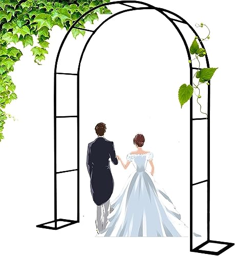 VGVSBG Großer Rosenbogen, Stahlrahmen, Spalierbogen, Torbogen, Kletterpflanze, dekorative Gartenmetallbögen, B180 cm x H220 cm, B300 cm x H220 cm, für Hochzeiten im F von VGVSBG