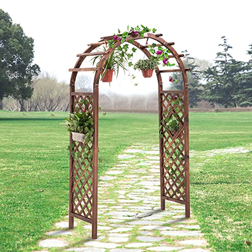 VGVSBG Holzgarten für Kletterpflanzen, Pergola-Spalier für den Außenbereich, 210 cm Holzlaube für Hochzeiten, als Dekoration für Terrasse, Rasen, Zeremonie, Party, Abs von VGVSBG