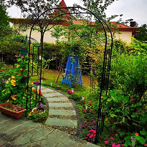 VGVSBG Kletterpflanze Metallbogen Robuster Rosenbogen Laube Garten Hochzeitsdekoration Bogen Außenspalier Laube Pergola Groß 2,4 M Für Garten Rasen Terrasse Innenhof von VGVSBG