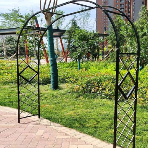 VGVSBG Metall-Gartenbogen-Spalier, 140 cm – 340 cm, Stabiler Rosen-Kletterbogen, Laube für Kletterpflanzen, Außen-Spalier, Pergola-Laube für Wege/Eingänge, Starke Roh von VGVSBG