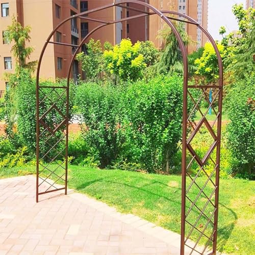 VGVSBG Metall-Gartenbogen-Spalier, 140 cm – 340 cm, Stabiler Rosen-Kletterbogen, Laube für Kletterpflanzen, Außen-Spalier, Pergola-Laube für Wege/Eingänge, Starke Roh von VGVSBG