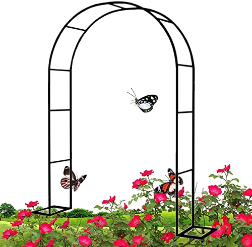 VGVSBG Robuster Gartenbogen, große Kletterpflanzen, Stützgitter, Pergola-Gartenlaube, Rosenbögen aus Metall, Torbogen, rostfreie röhrenförmige Spalierlaube, Blumenstä von VGVSBG