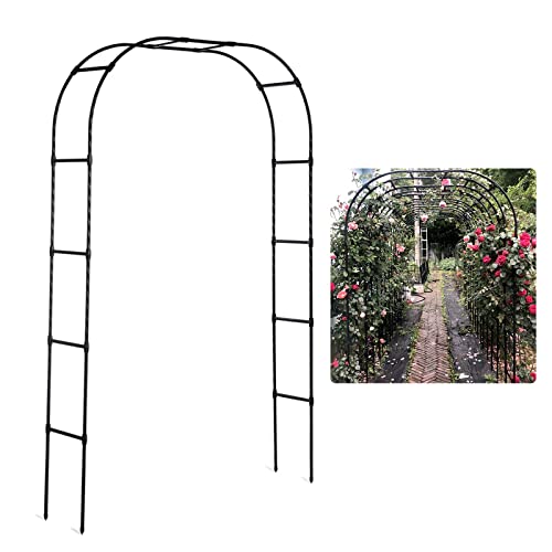 VGVSBG Rose Garden es, Metallpergola für Kletterpflanzen, 2,4 m hohes Pflanzenstützgerüst für Rasen im Freien, Hochzeitsdekoration, Innenbalkon, Schwarz/Weiß von VGVSBG