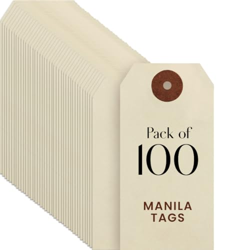 Manila-Etiketten, cremefarben, Größe 3, 100 Stück Manila-Etiketten, cremefarben, Größe 3, 100 Stück von VHC Brands