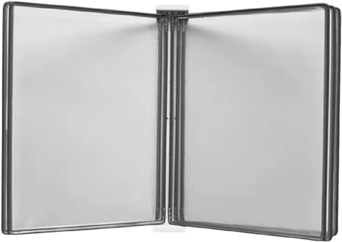 A4-Dokumentenhalter zur Wandmontage, Wandmontiertes Poster-Flip-Book-Display, A3-Wandbehangeinheiten, Flip-Ordner mit Magnetfuß, 5-seitiger Datei-Organizer for Werkstatt-Ausstellungsbüros(Gris) von VHTDFEVXO