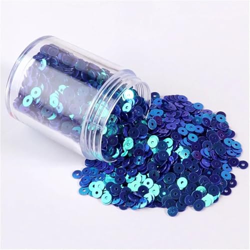 Pailletten für Aufnähen, 1 Box s 2mm 3mm 4mm 5mm 6mm Flache Runde Lose s for DIY Handwerk Frauen Kleidung Zubehör(AB Dark Blue,5mm 1Box) von VHTDFEVXO