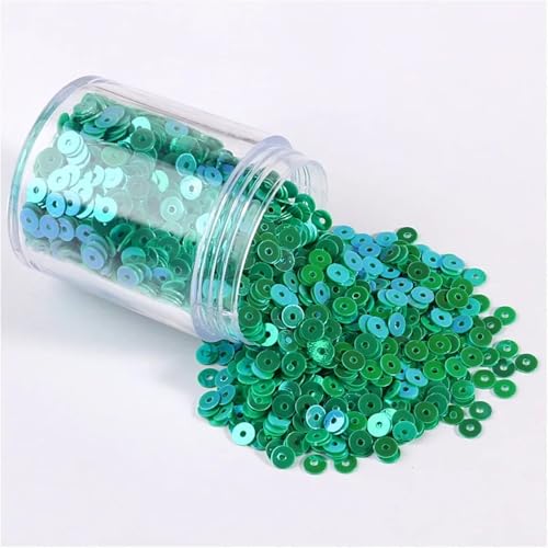 Pailletten für Aufnähen, 1 Box s 2mm 3mm 4mm 5mm 6mm Flache Runde Lose s for DIY Handwerk Frauen Kleidung Zubehör(AB Dark Green,2mm 1box) von VHTDFEVXO