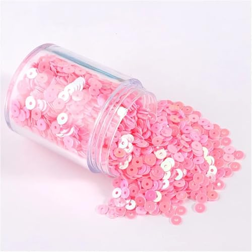 Pailletten für Aufnähen, 1 Box s 2mm 3mm 4mm 5mm 6mm Flache Runde Lose s for DIY Handwerk Frauen Kleidung Zubehör(AB Dark Pink,6mm 1box) von VHTDFEVXO