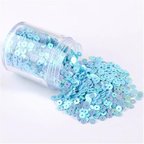 Pailletten für Aufnähen, 1 Box s 2mm 3mm 4mm 5mm 6mm Flache Runde Lose s for DIY Handwerk Frauen Kleidung Zubehör(AB Light Blue,4mm 1box) von VHTDFEVXO