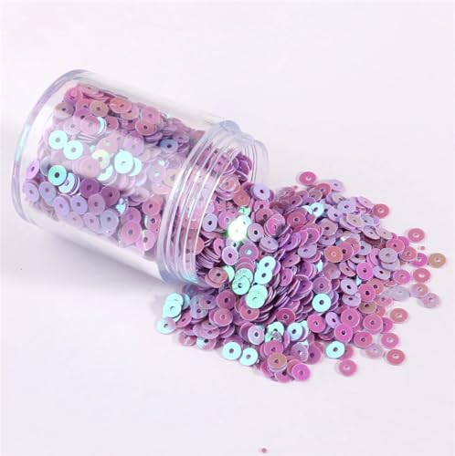 Pailletten für Aufnähen, 1 Box s 2mm 3mm 4mm 5mm 6mm Flache Runde Lose s for DIY Handwerk Frauen Kleidung Zubehör(AB Light Purple,4mm 1box) von VHTDFEVXO