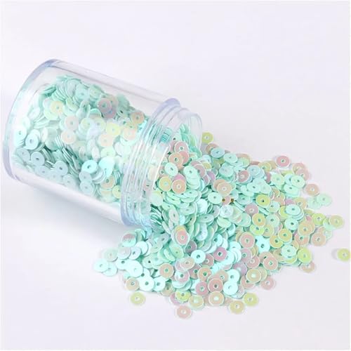 Pailletten für Aufnähen, 1 Box s 2mm 3mm 4mm 5mm 6mm Flache Runde Lose s for DIY Handwerk Frauen Kleidung Zubehör(AB Mint,5mm 1Box) von VHTDFEVXO