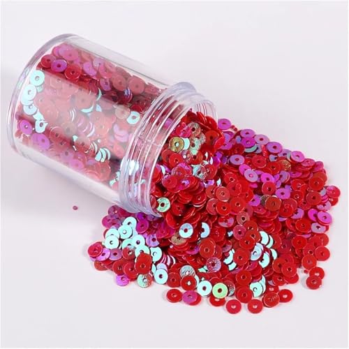 Pailletten für Aufnähen, 1 Box s 2mm 3mm 4mm 5mm 6mm Flache Runde Lose s for DIY Handwerk Frauen Kleidung Zubehör(AB Red,3mm 1box) von VHTDFEVXO