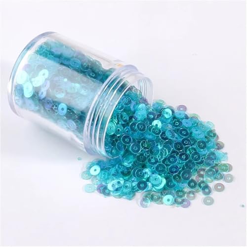 Pailletten für Aufnähen, 1 Box s 2mm 3mm 4mm 5mm 6mm Flache Runde Lose s for DIY Handwerk Frauen Kleidung Zubehör(AB Trans L Blue,5mm 1Box) von VHTDFEVXO