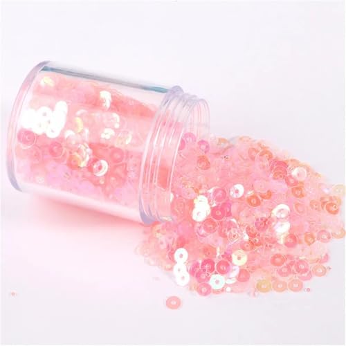 Pailletten für Aufnähen, 1 Box s 2mm 3mm 4mm 5mm 6mm Flache Runde Lose s for DIY Handwerk Frauen Kleidung Zubehör(AB Trans L Pink,3mm 1box) von VHTDFEVXO