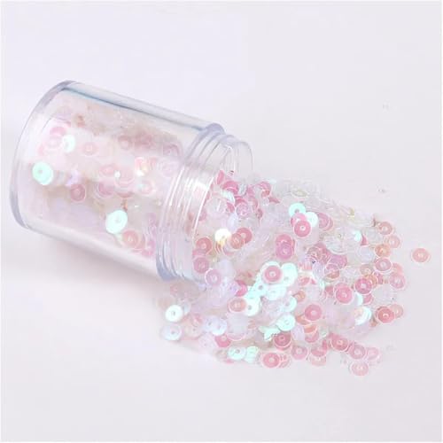 Pailletten für Aufnähen, 1 Box s 2mm 3mm 4mm 5mm 6mm Flache Runde Lose s for DIY Handwerk Frauen Kleidung Zubehör(AB Transparent,6mm 1box) von VHTDFEVXO