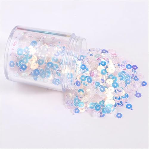 Pailletten für Aufnähen, 1 Box s 2mm 3mm 4mm 5mm 6mm Flache Runde Lose s for DIY Handwerk Frauen Kleidung Zubehör(JG Crystal 01190,6mm 1box) von VHTDFEVXO