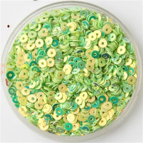 Pailletten für Aufnähen, 10 g, Größe 3 mm, flach, rund, lose(Light Green) von VHTDFEVXO