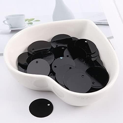 Pailletten für Aufnähen, 10 g/Packung, verschiedene Größen, schwarz, PVC, flach, rund, oval, Pailletten, Damen, komplettes Kleid, DIY, Nähzubehör, 50 mm, 12 Stück(20mm) von VHTDFEVXO