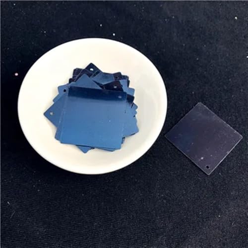 Pailletten für Aufnähen, 100 teile/los 30mm Große Quadratische ss Flache Lose for Frauen Kleidungsstücke Nähzubehör mit 1 Loch(Dark Navy) von VHTDFEVXO