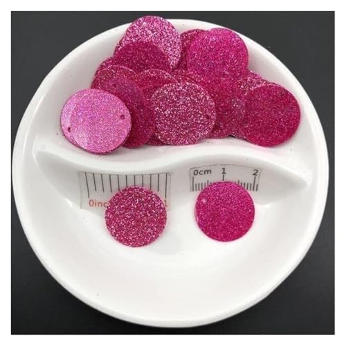Pailletten für Aufnähen, 20 mm Glitzer mit seitlichem Loch, flach, rund, lose, for Nähen, for Hochzeitsdekoration, Basteln, Scrapbook, DIY-Zubehör, 10 g(Fuchsia) von VHTDFEVXO
