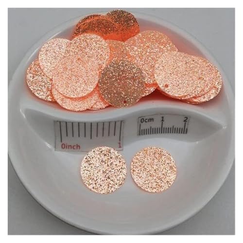 Pailletten für Aufnähen, 20 mm Glitzer mit seitlichem Loch, flach, rund, lose, for Nähen, for Hochzeitsdekoration, Basteln, Scrapbook, DIY-Zubehör, 10 g(Glitter Orange) von VHTDFEVXO