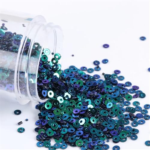 Pailletten für Aufnähen, 4000 Teile/los 2mm Flache Runde Lose ss Geeignet for Nähen Hochzeit Handwerk, Kleid Nähen Zubehör(AB Black 321) von VHTDFEVXO