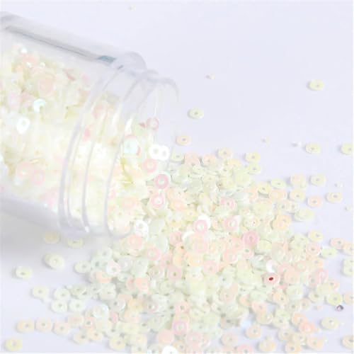 Pailletten für Aufnähen, 4000 Teile/los 2mm Flache Runde Lose ss Geeignet for Nähen Hochzeit Handwerk, Kleid Nähen Zubehör(AB Milk) von VHTDFEVXO