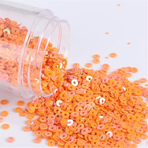 Pailletten für Aufnähen, 4000 Teile/los 2mm Flache Runde Lose ss Geeignet for Nähen Hochzeit Handwerk, Kleid Nähen Zubehör(AB Orange) von VHTDFEVXO