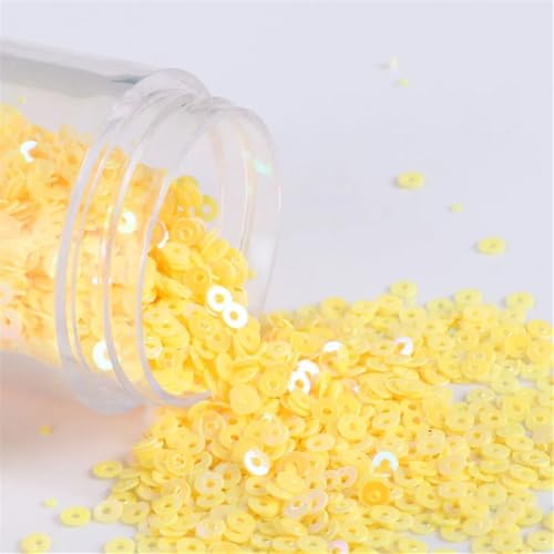 Pailletten für Aufnähen, 4000 Teile/los 2mm Flache Runde Lose ss Geeignet for Nähen Hochzeit Handwerk, Kleid Nähen Zubehör(AB Yellow) von VHTDFEVXO