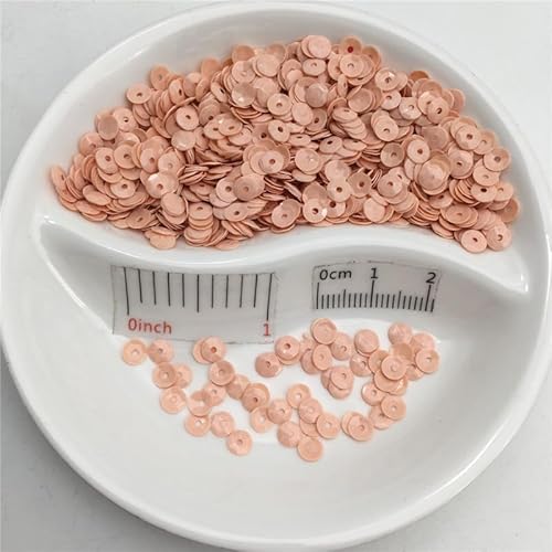 Pailletten für Aufnähen, 4mm Tasse Runde Solide Farbe Lose Nähen Handwerk for Hochzeit Dekoration Kleidungsstück Kleid Schuh CapsDIY(Solid Cinnamon) von VHTDFEVXO