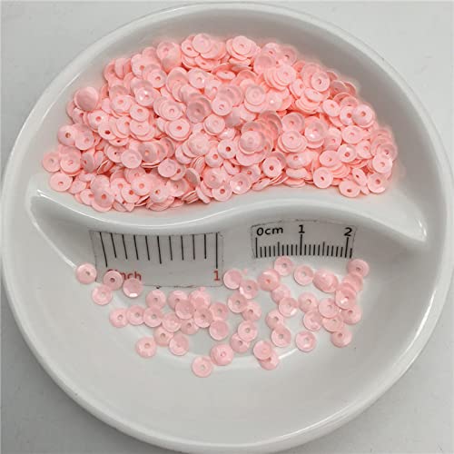 Pailletten für Aufnähen, 4mm Tasse Runde Solide Farbe Lose Nähen Handwerk for Hochzeit Dekoration Kleidungsstück Kleid Schuh CapsDIY(Solid Pink) von VHTDFEVXO