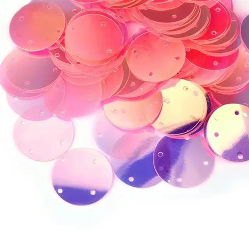 Pailletten für Aufnähen, 50 g/Beutel, 4 Löcher, silberfarben, for Basteln, flach, groß, rund, for Kleidungsstücke/Handtaschen, Zubehör, DIY-Flocken, 15/20/25/35 mm(Pink 35MM) von VHTDFEVXO