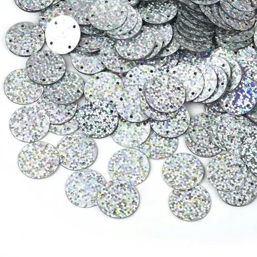Pailletten für Aufnähen, 50 g/Packung, große runde Perlen, 4 Löcher, Goldbandflocken, lose Perlen, Bastelzubehör, DIY-Kleidersack-Anhänger, 20/25/35 mm(Block 20mm) von VHTDFEVXO