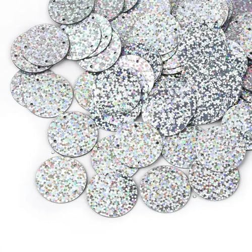 Pailletten für Aufnähen, 50 g/Packung, große runde Perlen, 4 Löcher, Goldbandflocken, lose Perlen, Bastelzubehör, DIY-Kleidersack-Anhänger, 20/25/35 mm(Block 25mm) von VHTDFEVXO