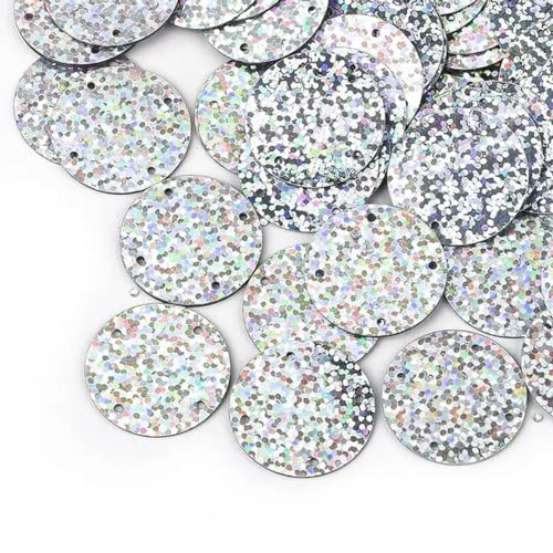 Pailletten für Aufnähen, 50 g/Packung, große runde Perlen, 4 Löcher, Goldbandflocken, lose Perlen, Bastelzubehör, DIY-Kleidersack-Anhänger, 20/25/35 mm(Block 35mm) von VHTDFEVXO
