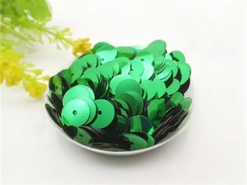 Pailletten für Aufnähen, 60 Gramm 5 mm 6 mm 8 mm 10 mm 12 mm flach rund lose SS geeignet for Nähen Hochzeit(Green,12MM 1200PCS) von VHTDFEVXO
