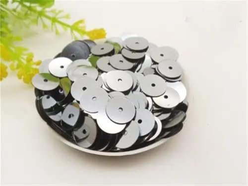 Pailletten für Aufnähen, 60 Gramm 5 mm 6 mm 8 mm 10 mm 12 mm flach rund lose SS geeignet for Nähen Hochzeit(Grey,10MM 2000PCS) von VHTDFEVXO