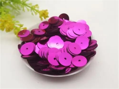 Pailletten für Aufnähen, 60 Gramm 5 mm 6 mm 8 mm 10 mm 12 mm flach rund lose SS geeignet for Nähen Hochzeit(Hot Pink,6MM 5000PCS) von VHTDFEVXO