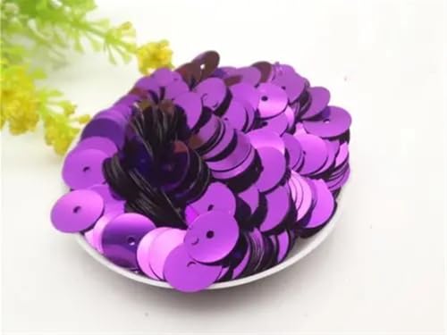 Pailletten für Aufnähen, 60 Gramm 5 mm 6 mm 8 mm 10 mm 12 mm flach rund lose SS geeignet for Nähen Hochzeit(PURPLE,12MM 1200PCS) von VHTDFEVXO
