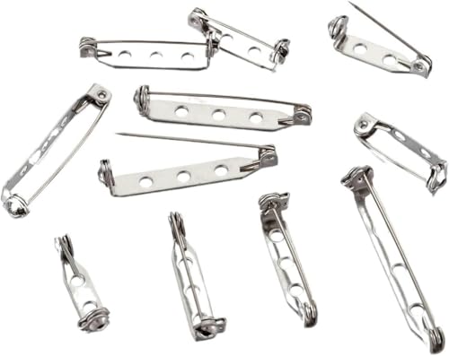 VHTDFEVXO 20 Stück 20–40 mm Edelstahl-Broschennadeln, Broschenbasis, Nadeln, Zubehör, DIY-Schmuckherstellung, Befunde, Stahlfarbe, 20 mm(20mm) von VHTDFEVXO