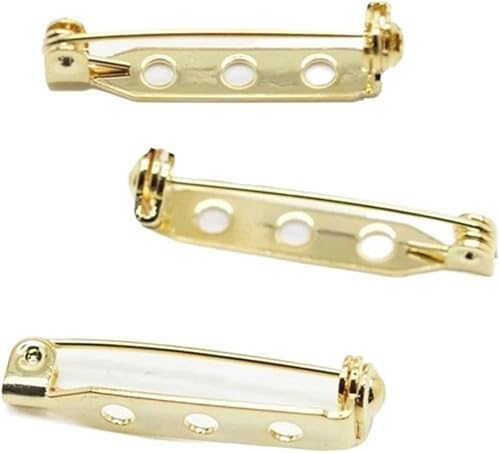 VHTDFEVXO 27 mm Länge, Verschlussstift, Broschensockel, Rückseite, Abzeichenhalter, Broschennadeln, DIY-Schmuckzubehör, 4 Stück, Gold(4 pcs) von VHTDFEVXO